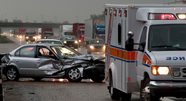 risky driving crash scene