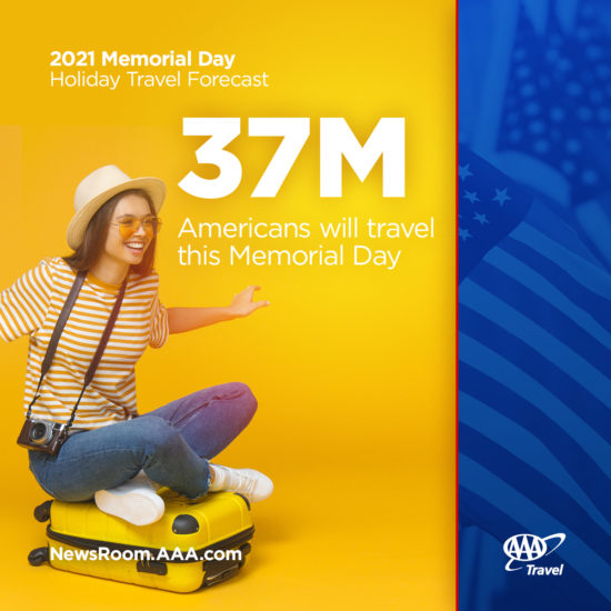 2021 Memorial Day Holiday Travel Forecast Total Travelers Graphic May