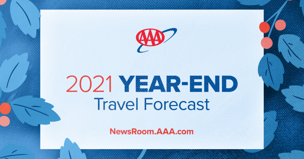 graphic that has the title 2021 Year-End Travel Forecast