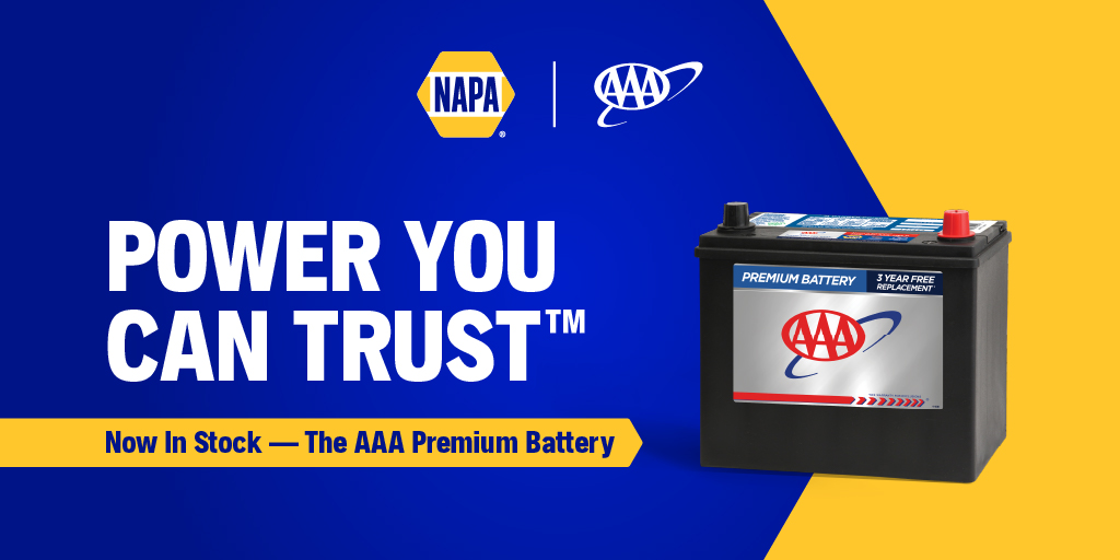 NAPA Now Stocking AAA-Branded Vehicle Batteries