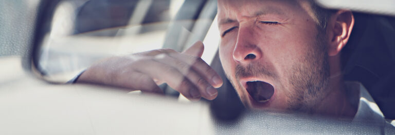 drowsy driver yawning